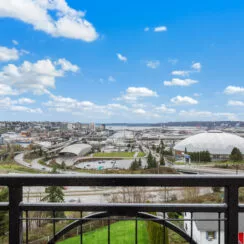 A majestic view of downtown and the Tacoma Dome, from the front balcony.