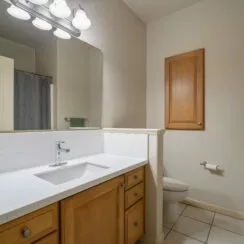 Hallway bathroom, conveniently located near the main living area.