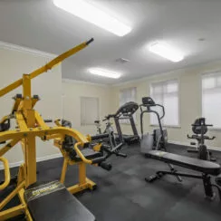 Gym in the common area for building residents.