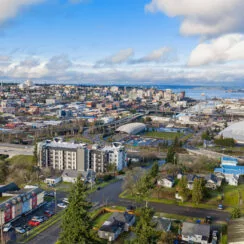 An additional aerial view of the neighborhood, showing a different angle.